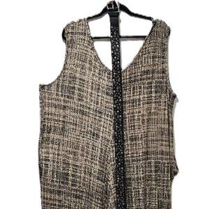 LULAROE BLACK TAN SCOOP JUMPSUIT  SLEEVELESS POCKETS WIDE LEG  3X